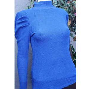 2 for 30 Free People Mock Turtle Neck Waffle Weave Puff Sleeve Small*